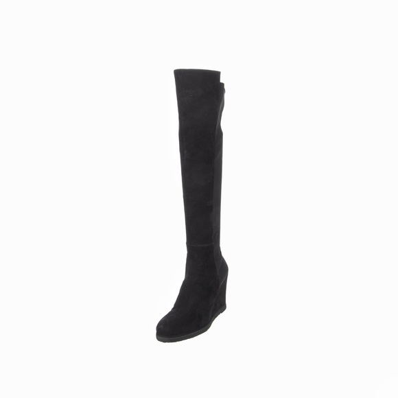 Stuart Weitzman Demiswoon Black Suede Over the Knee Boots 6 - Picture 4 of 5